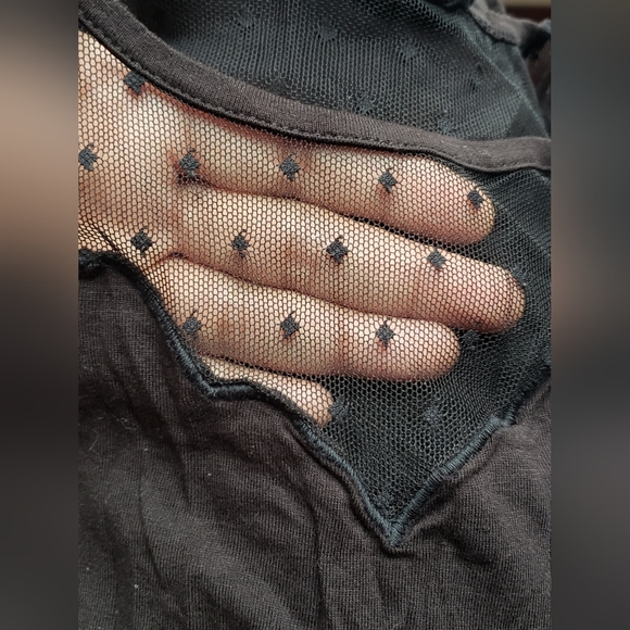 Black Tank Top with Tulle detail, French Connection Top - Picture 3 of 6